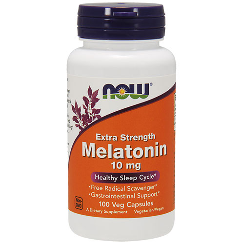 NOW Melatonin 10mg Extra Strength, 100 Veg Capsules