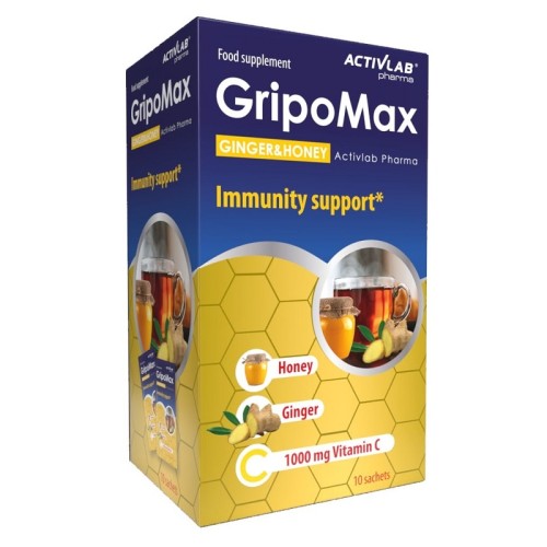 Activlab Gripomax HONEY GINGER, 10x10 Grams Sachets box