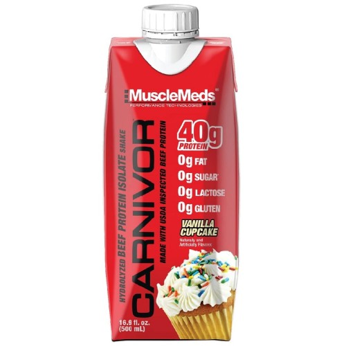 MuscleMeds Carnivor RTD Beef Protein Shake, 1x500 Ml/12 packs box/