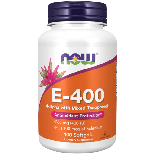 NOW Vitamin E-400 + Selenium, 100 Softgels