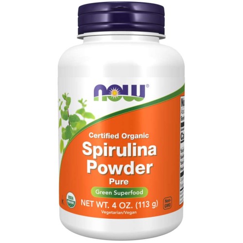 NOW Spirulina Certified Organic Powder, 113 g