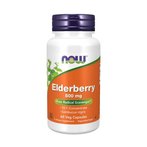 NOW Elderberry 500mg, 60 Veg Capsules