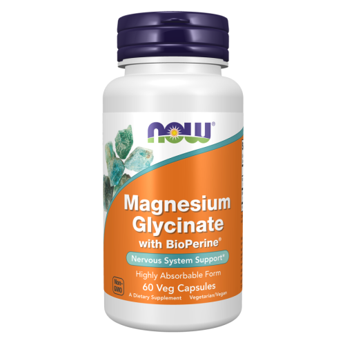 NOW Magnesium Glycinate with BioPerine, 60 veg capsules