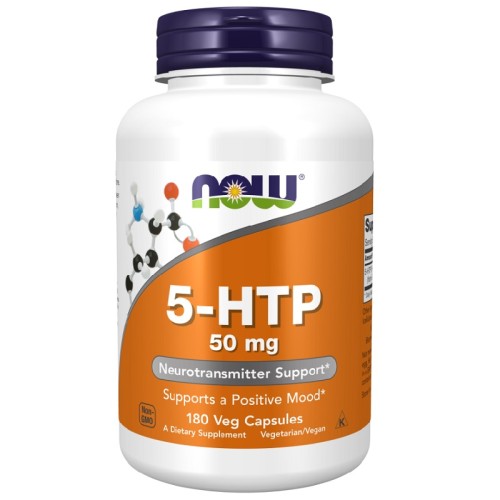 NOW 5-HTP 50mg, 180 Veg Capsules