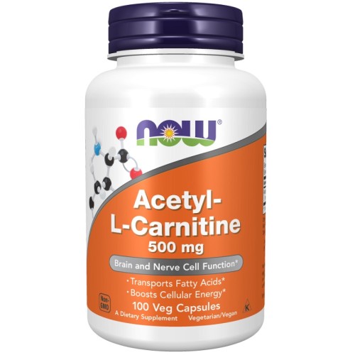 NOW Acetyl L-Carnitine 500mg, 100 Veg Capsules