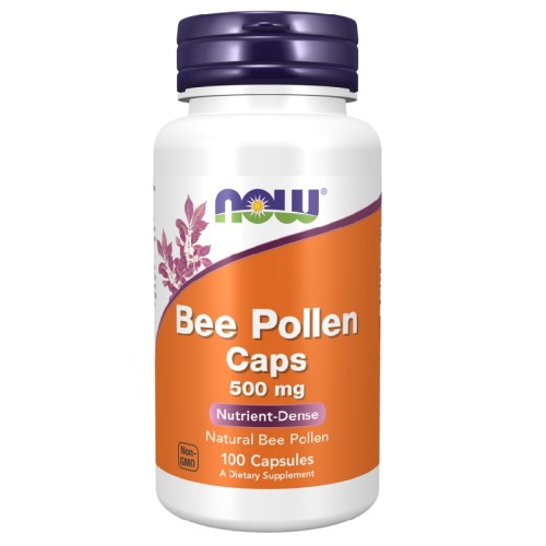 NOW Bee Pollen 500mg, 100 Capsules