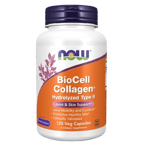 NOW BioCell Collagen Hydrolyzed Type II, 120 Veg Capsules