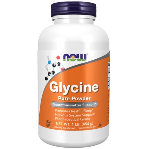 NOW Glycine Pure Powder, 454 Grams