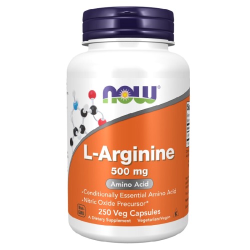 NOW L-Arginine 500mg, 250 Capsules