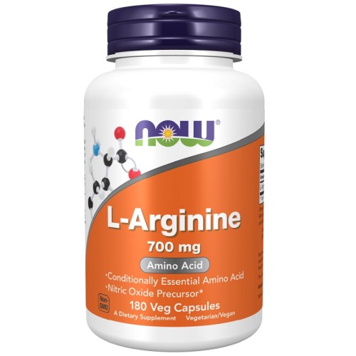 NOW L-Arginine 700 mg, 180 Veg Capsules
