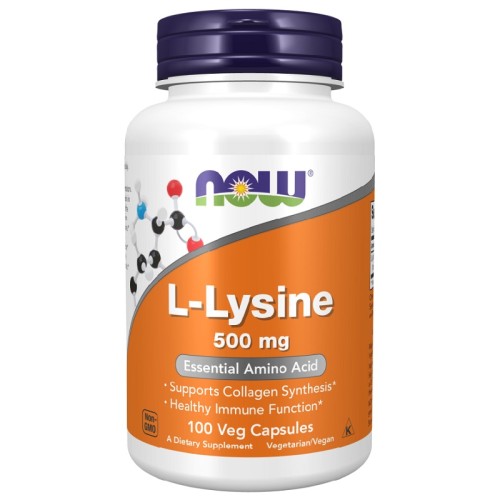 NOW L-Lysine 500mg, 100 Capsules