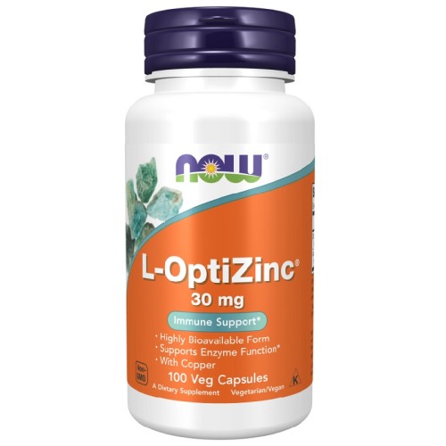 NOW L-OptiZinc 30mg, 100 Veg Capsules
