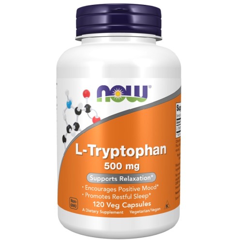 NOW L-Tryptophan 500 mg, 120 Veg Capsules