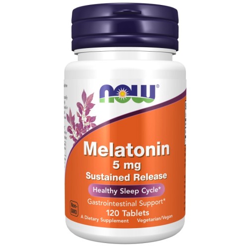 NOW Melatonin 5mg Sustained Release, 120 Tablets