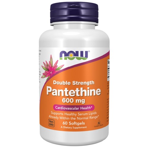 NOW Pantethine 600 mg Double Strength, 60 Softgels