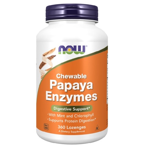 NOW Papaya Enzymes Chewable, 360 Lozenges
