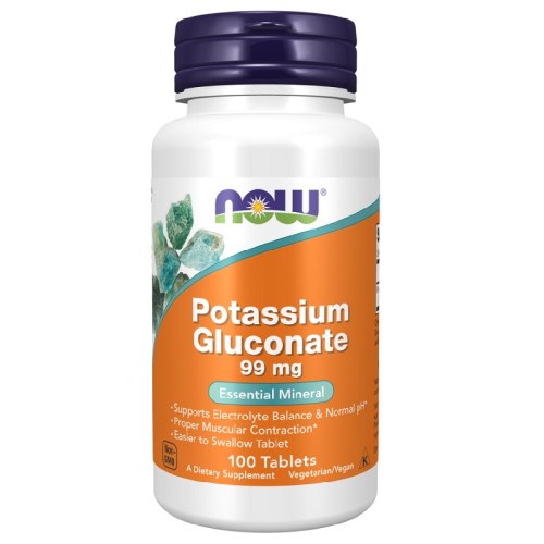 NOW Potassium Gluconate 99mg, 100 Tablets