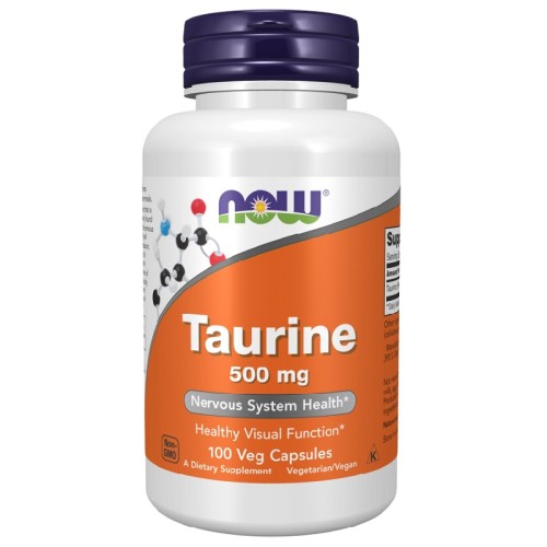 NOW Taurine 500mg, 100 Capsules