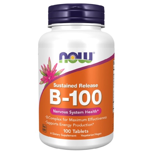 NOW Vitamin B-100 Sustained Release, 100 Tablets