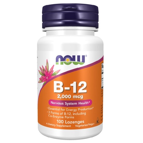 NOW Vitamin B-12 2000mcg, 100 Lozenges
