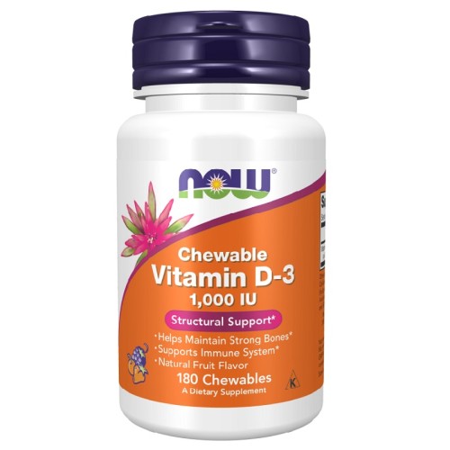 NOW Vitamin D-3 1000 IU, 180 Chewables