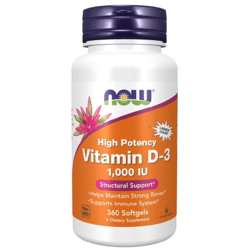 NOW Vitamin D-3 1000 IU, 360 Softgels
