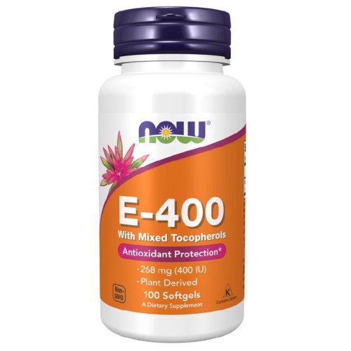 NOW Vitamin E-400 - Natural (Mixed Tocopherols), 100 softgels