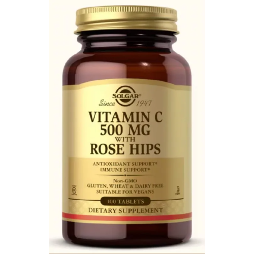 Solgar Vitamin C with Rose Hips 500 mg, 100 tablets
